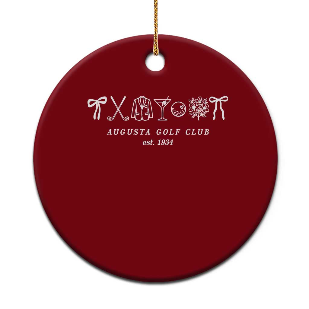 Augusta Golf Club Est 1934 Preppy Coquette Bows Ceramic Ornament Southern Golfing Girl Aesthetic Lifestyle TS02 1pc Red Print Your Wear