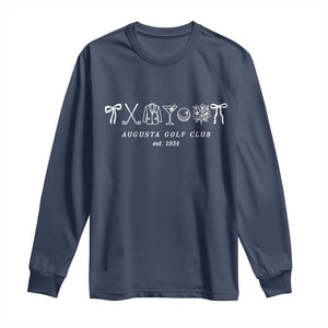 Augusta Golf Club Est 1934 Preppy Coquette Bows Long Sleeve Shirt Southern Golfing Girl Aesthetic Lifestyle TS02 Navy Print Your Wear