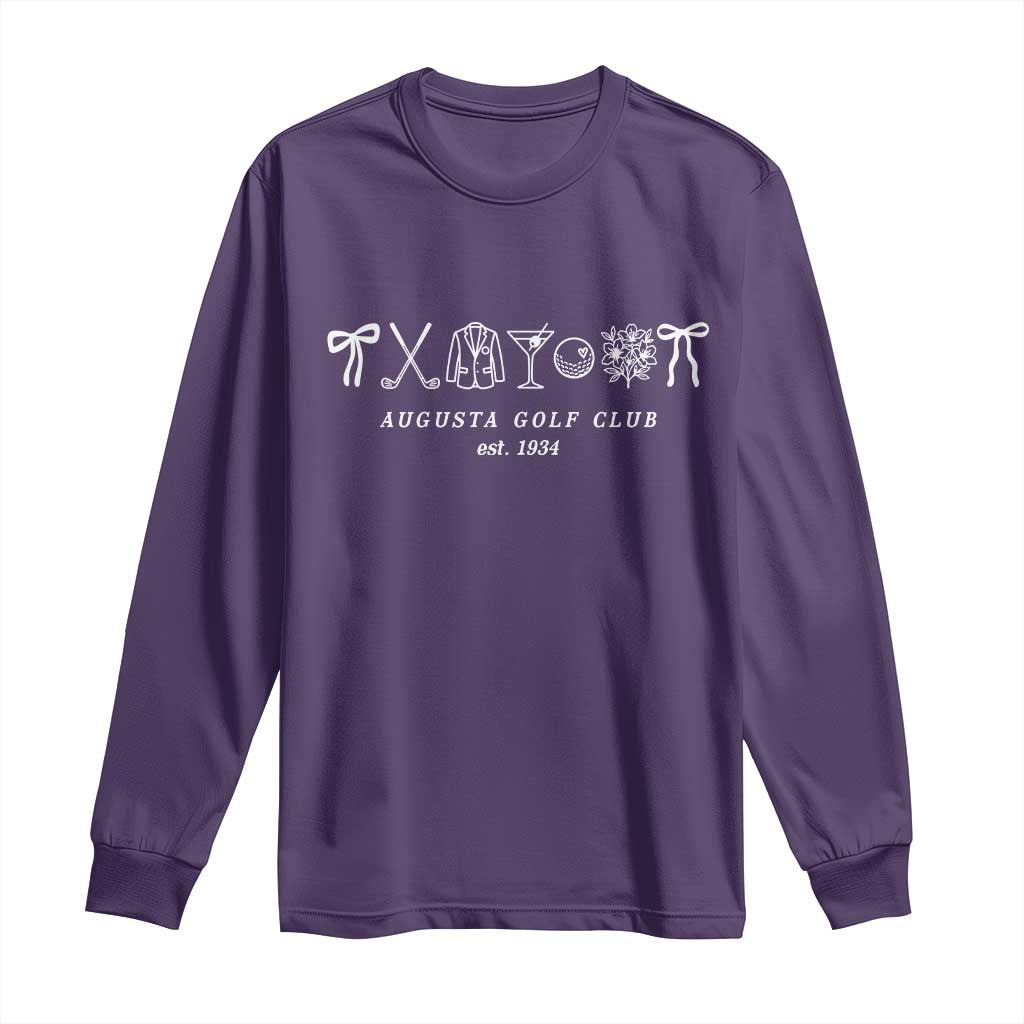 Augusta Golf Club Est 1934 Preppy Coquette Bows Long Sleeve Shirt Southern Golfing Girl Aesthetic Lifestyle TS02 Purple Print Your Wear
