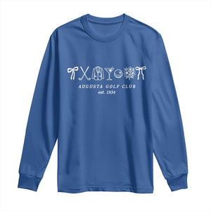 Augusta Golf Club Est 1934 Preppy Coquette Bows Long Sleeve Shirt Southern Golfing Girl Aesthetic Lifestyle TS02 Royal Blue Print Your Wear