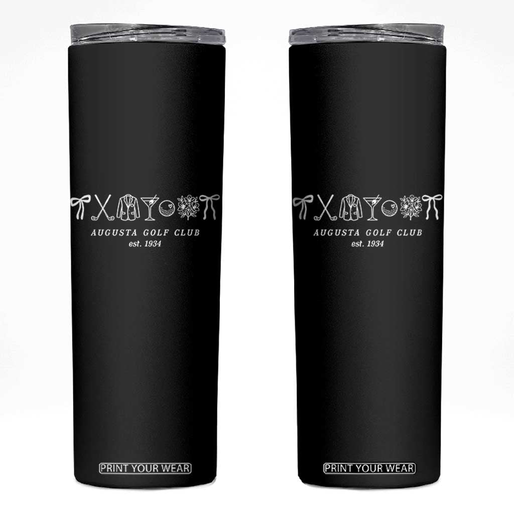 Augusta Golf Club Est 1934 Preppy Coquette Bows Skinny Tumbler Southern Golfing Girl Aesthetic Lifestyle TS02 Black Print Your Wear