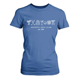 Augusta Golf Club Est 1934 Preppy Coquette Bows T Shirt For Women Southern Golfing Girl Aesthetic Lifestyle TS02 Royal Blue Print Your Wear