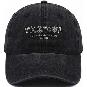 Augusta Golf Club Est 1934 Preppy Coquette Bows Washed Cotton Baseball Cap Southern Golfing Girl Aesthetic Lifestyle TS02 Print Your Wear