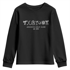 Augusta Golf Club Est 1934 Preppy Coquette Bows Youth Sweatshirt Southern Golfing Girl Aesthetic Lifestyle TS02 Black Print Your Wear