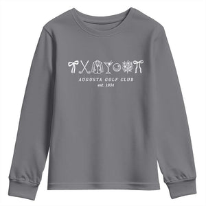 Augusta Golf Club Est 1934 Preppy Coquette Bows Youth Sweatshirt Southern Golfing Girl Aesthetic Lifestyle TS02 Charcoal Print Your Wear