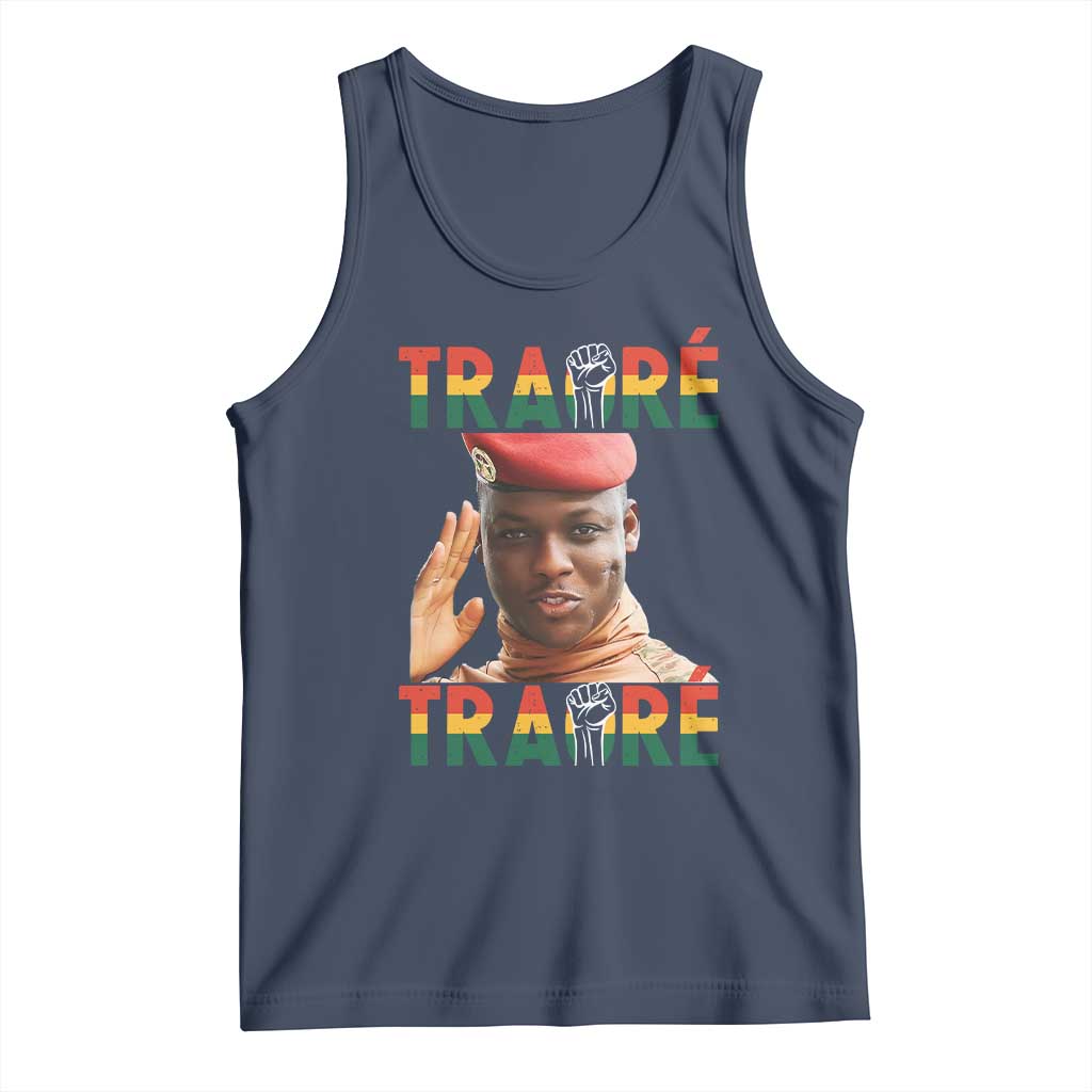 Traoré 2025 Tank Top African President Burkina Faso TS02 Navy Print Your Wear