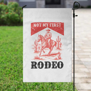 Not My First Rodeo Vintage Cowboy Graphic Garden Flag Retro Western Desert Scene with Horse and Cactus TS02 Print Your Wear