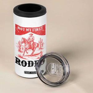 Not My First Rodeo Vintage Cowboy Graphic 4 in 1 Can Cooler Tumbler Retro Western Desert Scene with Horse and Cactus TS02 Print Your Wear