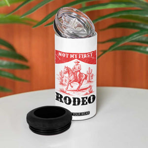 Not My First Rodeo Vintage Cowboy Graphic 4 in 1 Can Cooler Tumbler Retro Western Desert Scene with Horse and Cactus TS02 Print Your Wear