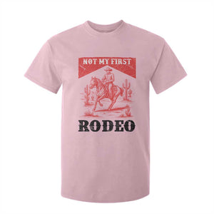 Not My First Rodeo Vintage Cowboy Graphic T Shirt For Kid Retro Western Desert Scene with Horse and Cactus TS02 Light Pink Print Your Wear