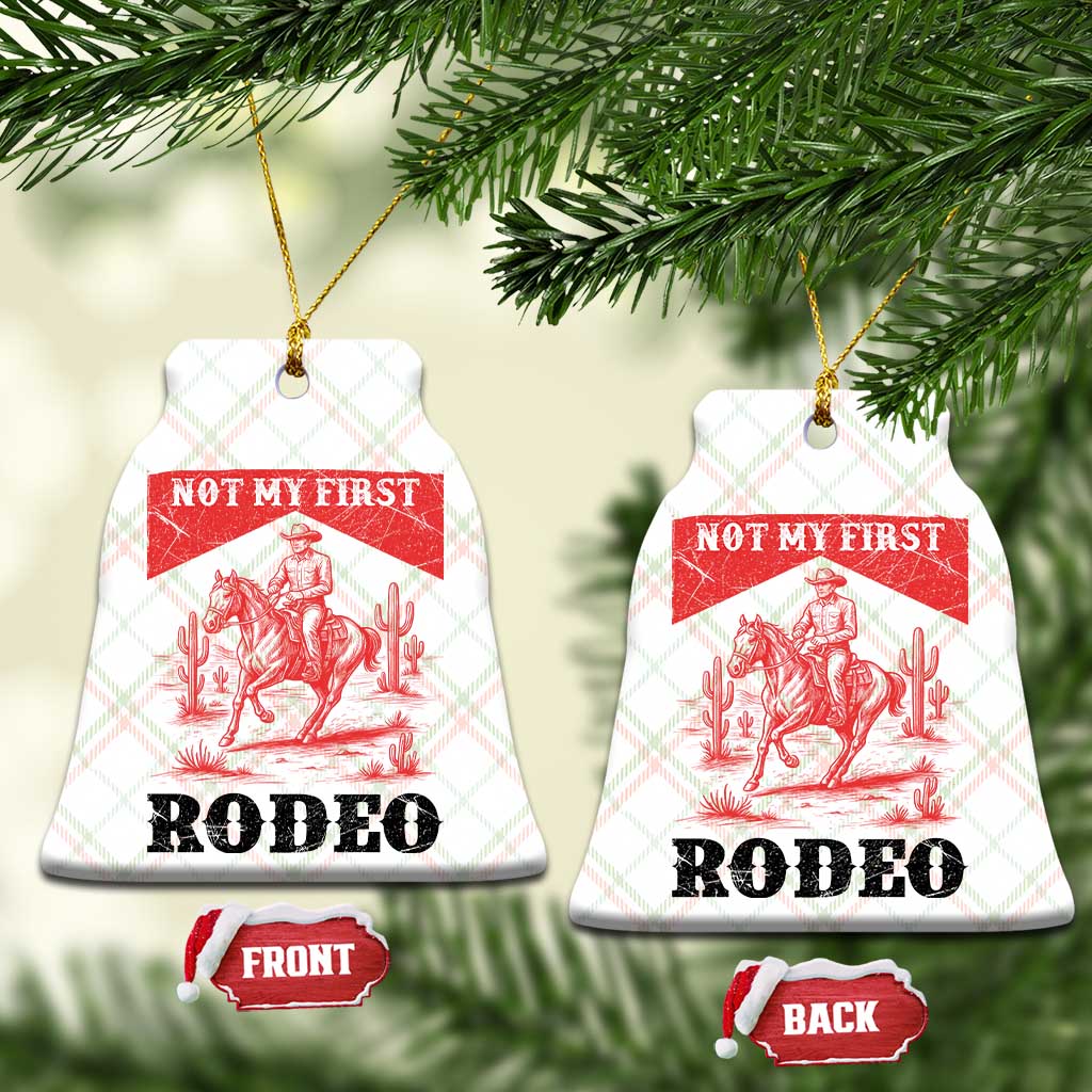 Not My First Rodeo Vintage Cowboy Graphic Ceramic Ornament Retro Western Desert Scene with Horse and Cactus TS02 Print Your Wear