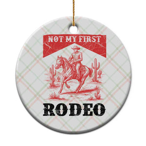Not My First Rodeo Vintage Cowboy Graphic Ceramic Ornament Retro Western Desert Scene with Horse and Cactus TS02 1pc Christmas Plaid Print Your Wear