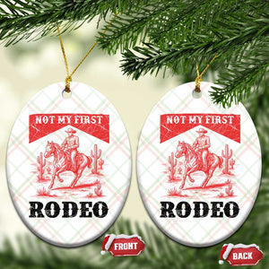 Not My First Rodeo Vintage Cowboy Graphic Ceramic Ornament Retro Western Desert Scene with Horse and Cactus TS02 Print Your Wear