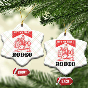 Not My First Rodeo Vintage Cowboy Graphic Ceramic Ornament Retro Western Desert Scene with Horse and Cactus TS02 Print Your Wear