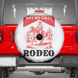 Not My First Rodeo Vintage Cowboy Graphic Spare Tire Cover Retro Western Desert Scene with Horse and Cactus TS02 White Print Your Wear