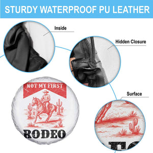 Not My First Rodeo Vintage Cowboy Graphic Spare Tire Cover Retro Western Desert Scene with Horse and Cactus TS02 Print Your Wear