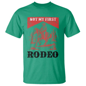 Not My First Rodeo Vintage Cowboy Graphic T Shirt Retro Western Desert Scene with Horse and Cactus TS02 Irish Green Print Your Wear