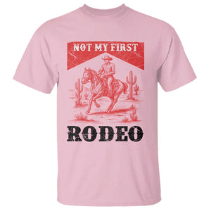 Not My First Rodeo Vintage Cowboy Graphic T Shirt Retro Western Desert Scene with Horse and Cactus TS02 Light Pink Print Your Wear