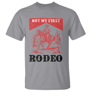 Not My First Rodeo Vintage Cowboy Graphic T Shirt Retro Western Desert Scene with Horse and Cactus TS02 Sport Gray Print Your Wear