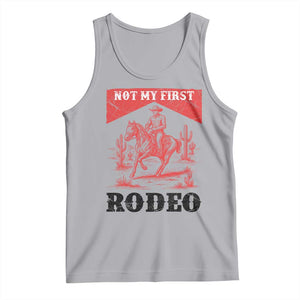 Not My First Rodeo Vintage Cowboy Graphic Tank Top Retro Western Desert Scene with Horse and Cactus TS02 Athletic Heather Print Your Wear