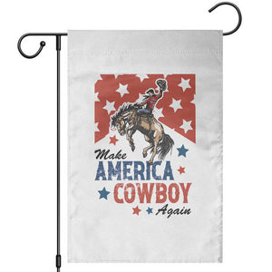 Make America Cowboy Again Patriotic Western Garden Flag Bucking Bronco Star Spangled USA Flag Inspired Country TS02 White Print Your Wear