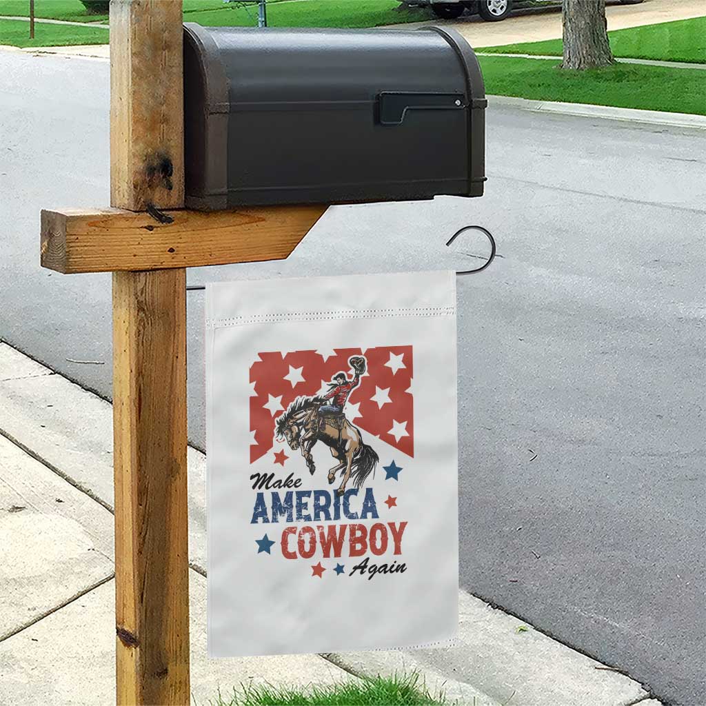 Make America Cowboy Again Patriotic Western Garden Flag Bucking Bronco Star Spangled USA Flag Inspired Country TS02 Print Your Wear