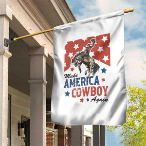 Make America Cowboy Again Patriotic Western Garden Flag Bucking Bronco Star Spangled USA Flag Inspired Country TS02 Print Your Wear