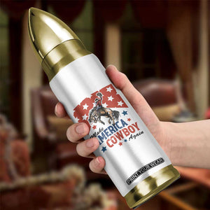 Make America Cowboy Again Patriotic Western Bullet Tumbler Bucking Bronco Star Spangled USA Flag Inspired Country TS02 Print Your Wear