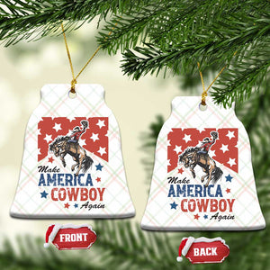 Make America Cowboy Again Patriotic Western Ceramic Ornament Bucking Bronco Star Spangled USA Flag Inspired Country TS02 Print Your Wear