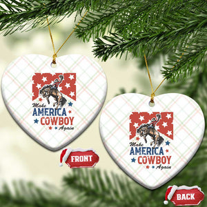 Make America Cowboy Again Patriotic Western Ceramic Ornament Bucking Bronco Star Spangled USA Flag Inspired Country TS02 Print Your Wear