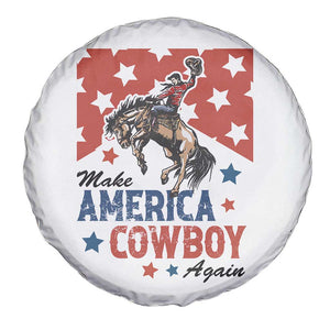Make America Cowboy Again Patriotic Western Spare Tire Cover Bucking Bronco Star Spangled USA Flag Inspired Country TS02 Print Your Wear