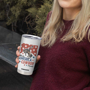 Make America Cowboy Again Patriotic Western Tumbler Cup Bucking Bronco Star Spangled USA Flag Inspired Country TS02 Print Your Wear