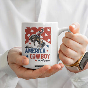 Make America Cowboy Again Patriotic Western Coffee Mug Bucking Bronco Star Spangled USA Flag Inspired Country TS02 Print Your Wear