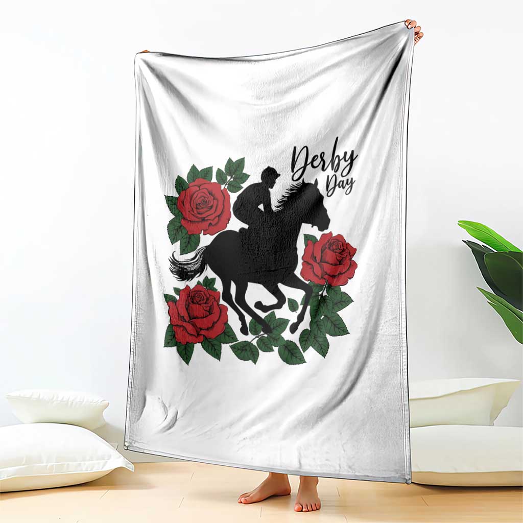 Vintage Jockey and Roses Horse Racing Graphic Throw Blanket Classic Derby Day Fan TS02 Print Your Wear