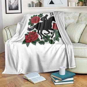 Vintage Jockey and Roses Horse Racing Graphic Throw Blanket Classic Derby Day Fan TS02 Print Your Wear