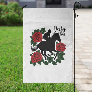 Vintage Jockey and Roses Horse Racing Graphic Garden Flag Classic Derby Day Fan TS02 Print Your Wear
