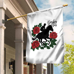Vintage Jockey and Roses Horse Racing Graphic Garden Flag Classic Derby Day Fan TS02 Print Your Wear