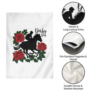 Vintage Jockey and Roses Horse Racing Graphic Garden Flag Classic Derby Day Fan TS02 Print Your Wear