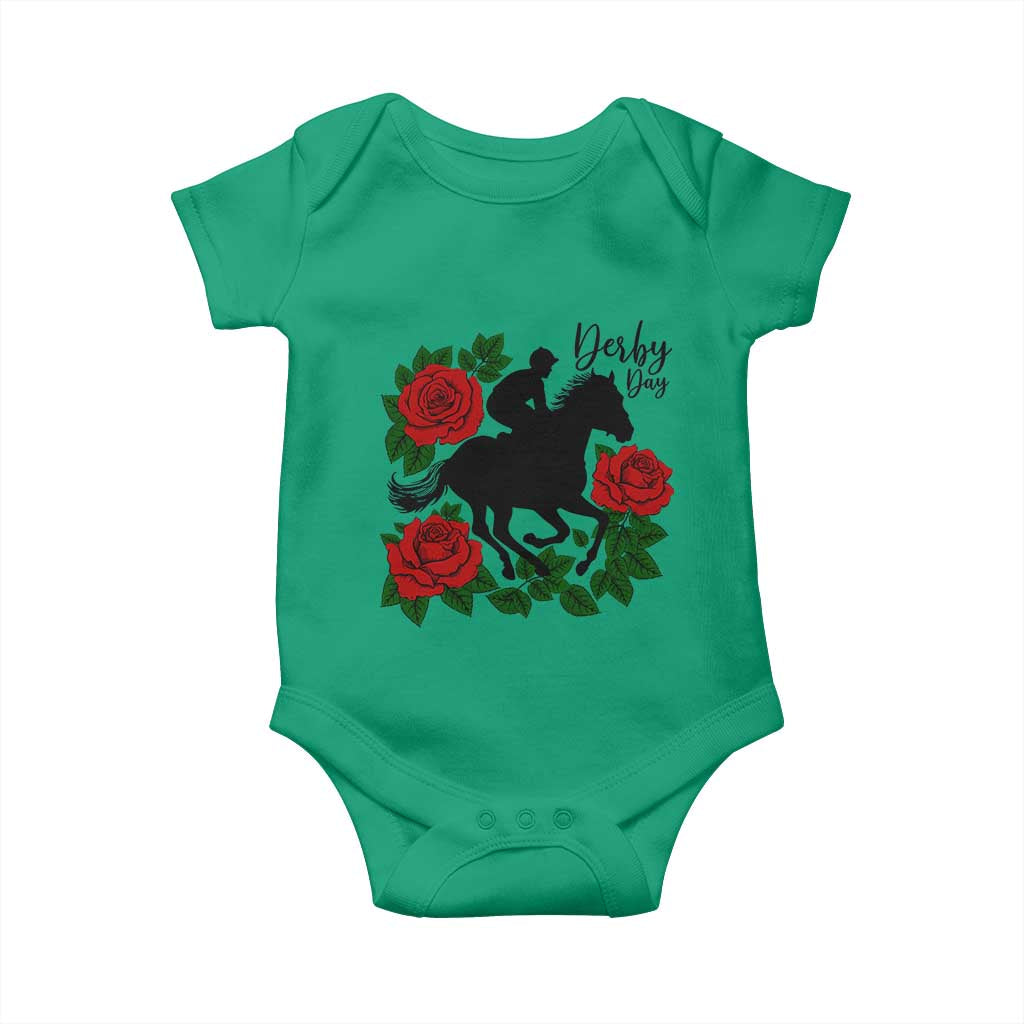 Vintage Jockey and Roses Horse Racing Graphic Baby Onesie Classic Derby Day Fan TS02 Irish Green Print Your Wear