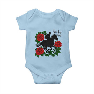 Vintage Jockey and Roses Horse Racing Graphic Baby Onesie Classic Derby Day Fan TS02 Light Blue Print Your Wear