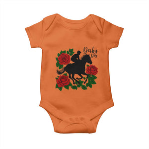 Vintage Jockey and Roses Horse Racing Graphic Baby Onesie Classic Derby Day Fan TS02 Orange Print Your Wear