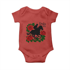 Vintage Jockey and Roses Horse Racing Graphic Baby Onesie Classic Derby Day Fan TS02 Red Print Your Wear