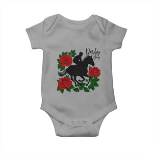Vintage Jockey and Roses Horse Racing Graphic Baby Onesie Classic Derby Day Fan TS02 Sport Gray Print Your Wear