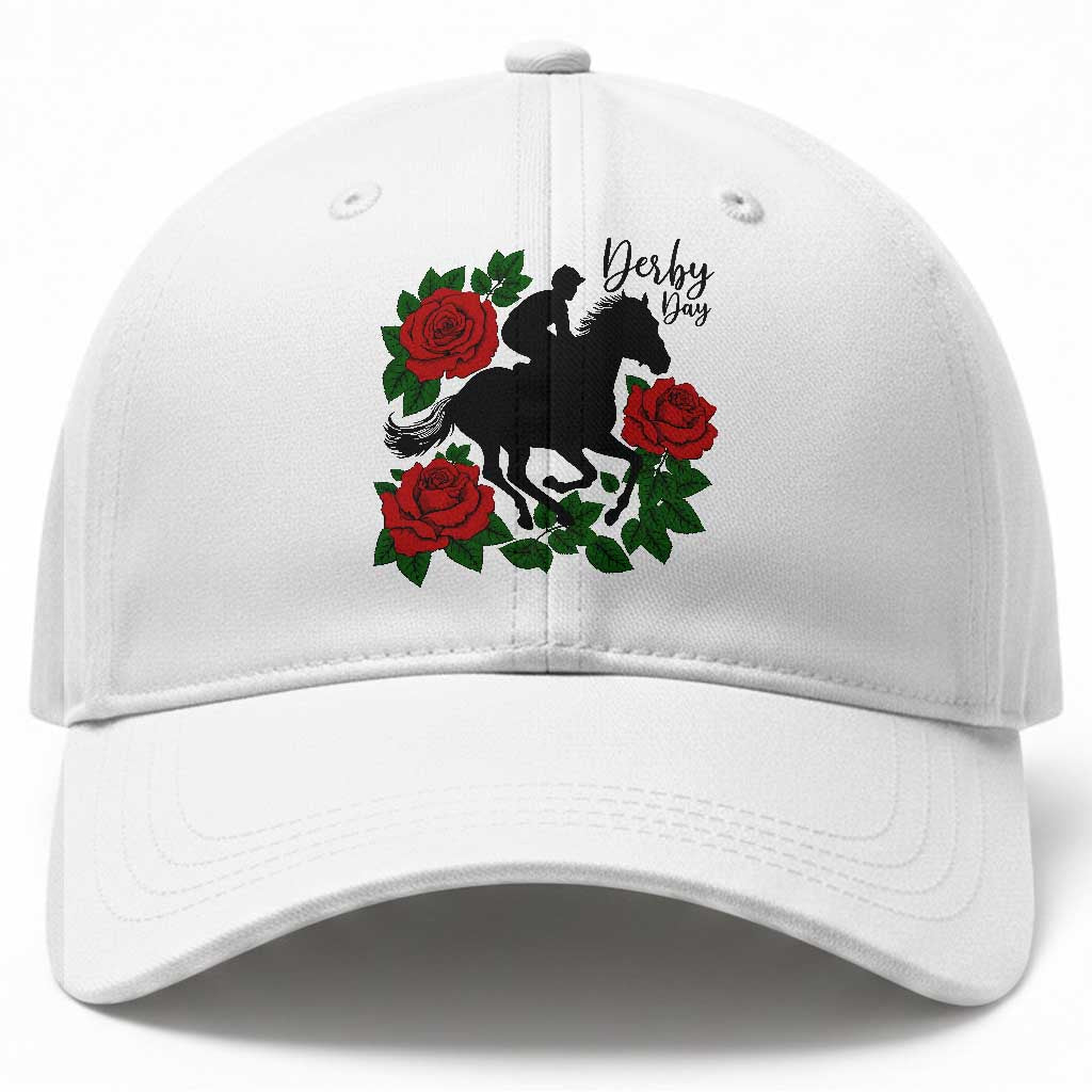 Vintage Jockey and Roses Horse Racing Graphic Baseball Cap Classic Derby Day Fan TS02 Print Your Wear