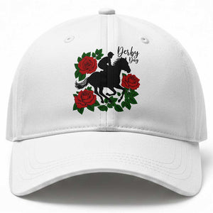 Vintage Jockey and Roses Horse Racing Graphic Baseball Cap Classic Derby Day Fan TS02 Print Your Wear