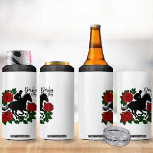 Vintage Jockey and Roses Horse Racing Graphic 4 in 1 Can Cooler Tumbler Classic Derby Day Fan TS02 Print Your Wear