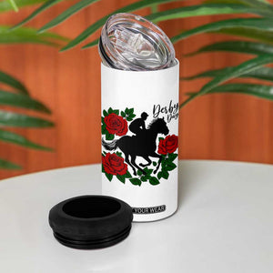 Vintage Jockey and Roses Horse Racing Graphic 4 in 1 Can Cooler Tumbler Classic Derby Day Fan TS02 Print Your Wear