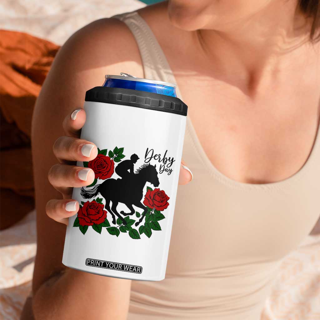 Vintage Jockey and Roses Horse Racing Graphic 4 in 1 Can Cooler Tumbler Classic Derby Day Fan TS02 Print Your Wear