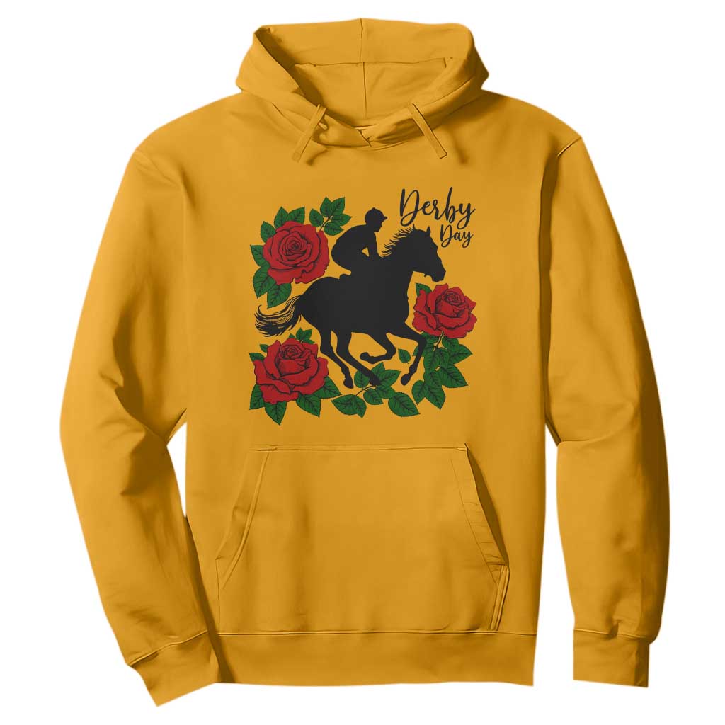 Vintage Jockey and Roses Horse Racing Graphic Hoodie Classic Derby Day Fan TS02 Gold Print Your Wear