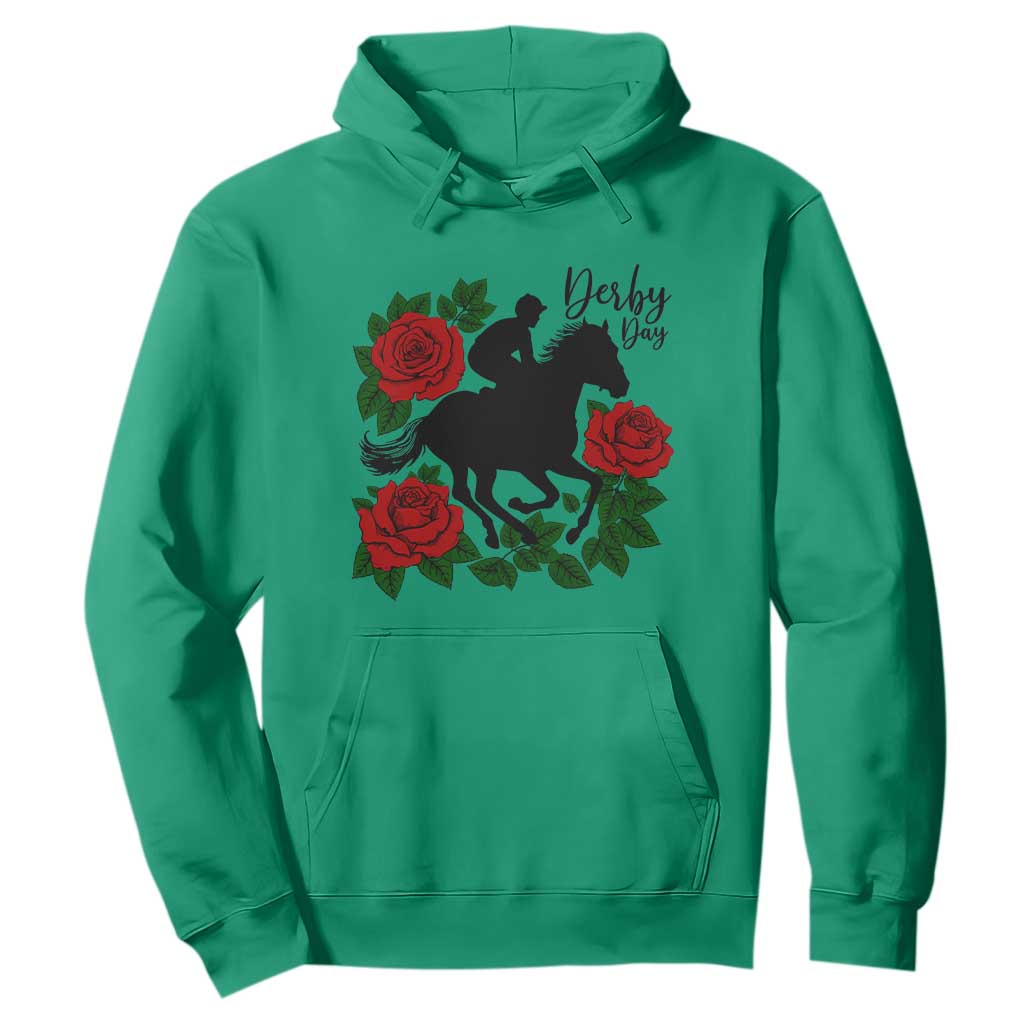 Vintage Jockey and Roses Horse Racing Graphic Hoodie Classic Derby Day Fan TS02 Irish Green Print Your Wear